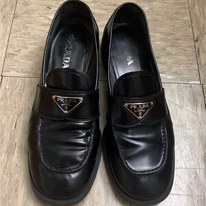 Prada Brushed Leather Loafers